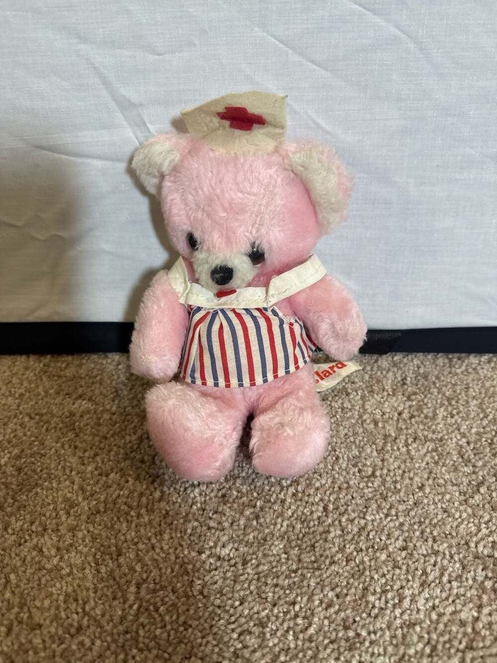 Clara Pink Nurse Teddy Bear with Striped Apron and Hat